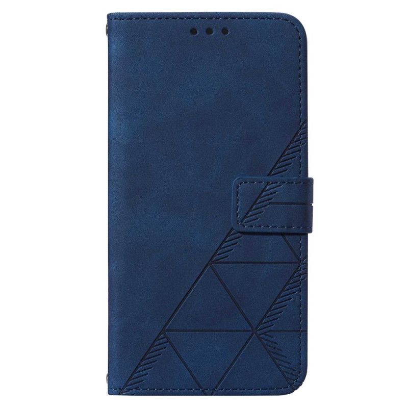 Peňaženkový Kryt Samsung Galaxy S23 5G Trojuholníky Popruhov
