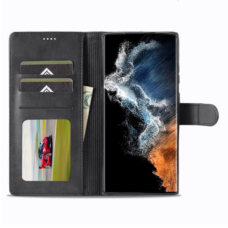 Kožené Puzdro Samsung Galaxy S23 Ultra 5G Kožený Efekt Azns