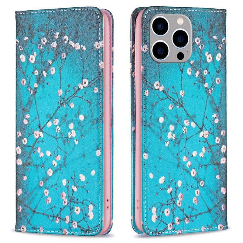 Flipové Puzdro iPhone 14 Pro Max Kožené Puzdro Floralies