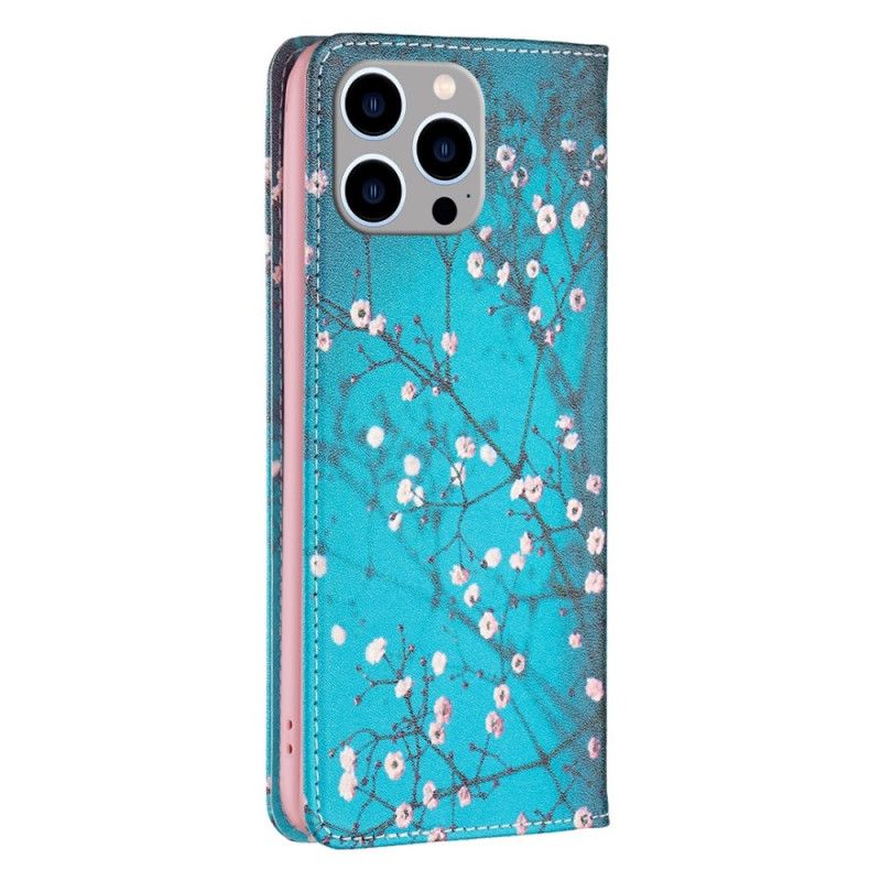 Flipové Puzdro iPhone 14 Pro Max Kožené Puzdro Floralies