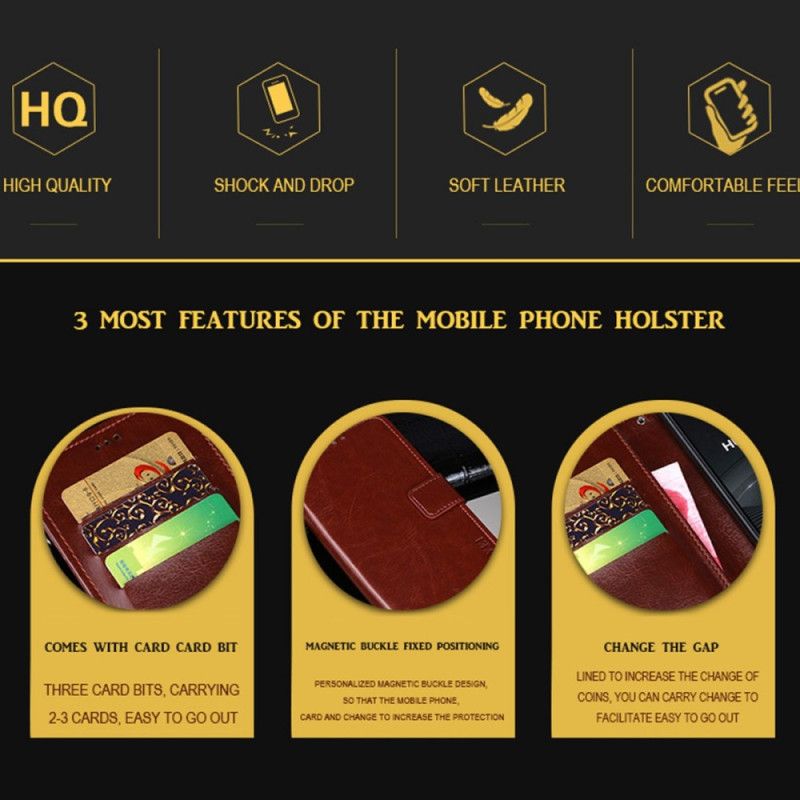 Kožené Puzdro iPhone 14 Pro Max Imitácia Kože Idewei