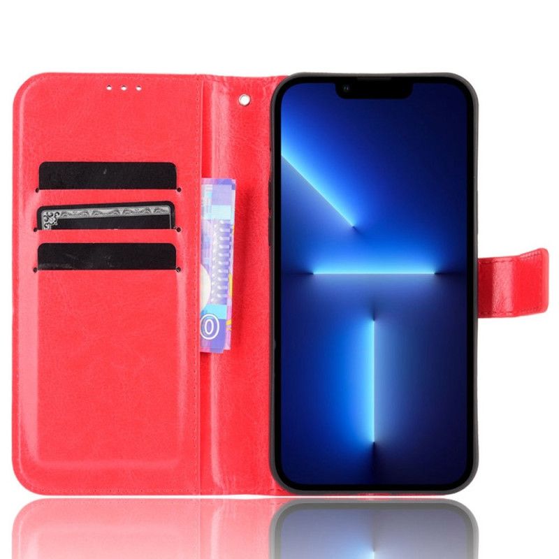 Kožené Puzdro iPhone 14 Pro Max Krikľavá Umelá Koža