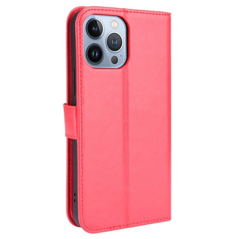 Kožené Puzdro iPhone 14 Pro Max Krikľavá Umelá Koža