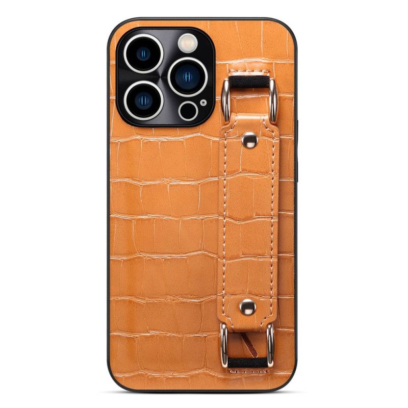 Kryt iPhone 14 Pro Max Držiak Kariet S Podporným Popruhom Croco