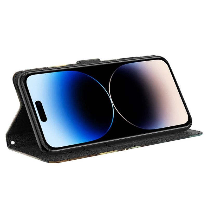 Kožené Puzdro iPhone 15 Pro 3d Dizajn S Popruhom