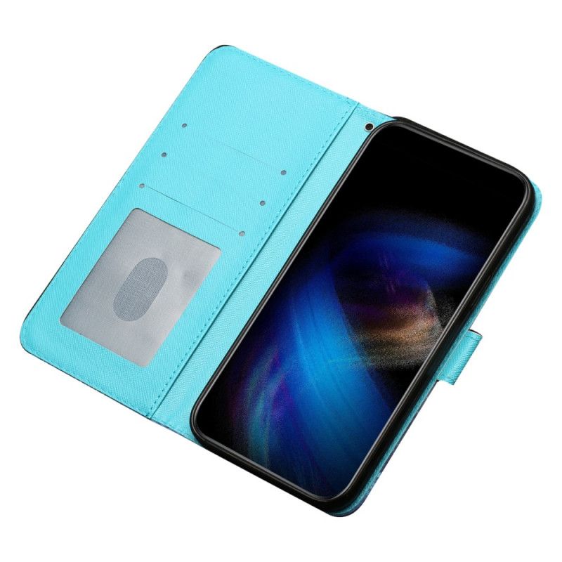 Kožené Puzdro iPhone 15 Pro 3d Motýle So Šnúrkou
