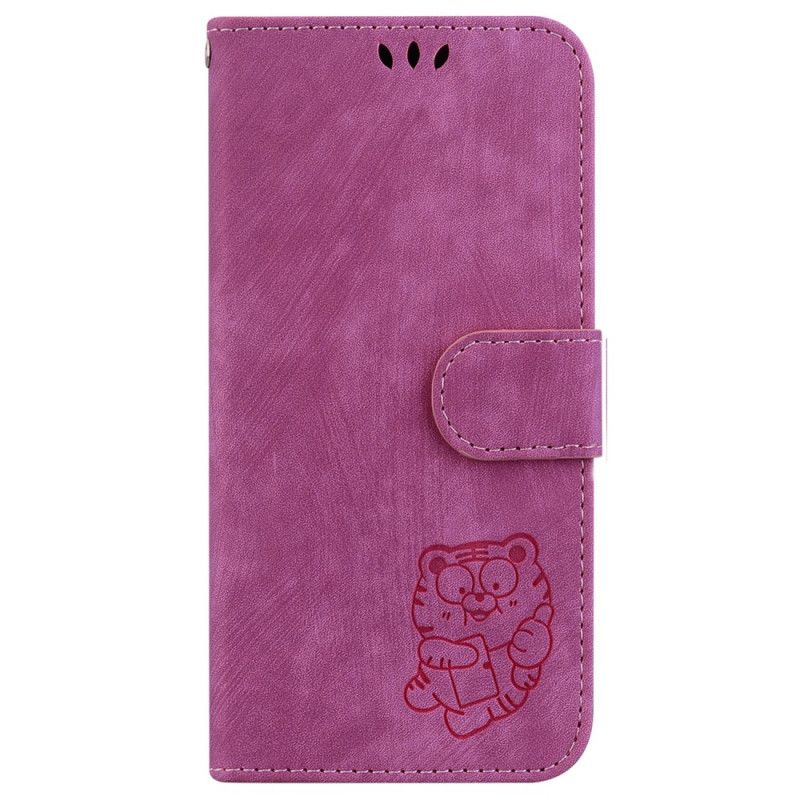 Kožené Puzdro iPhone 15 Pro Roztomilý Tiger