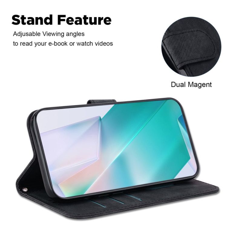 Kožené Puzdro iPhone 15 Pro Roztomilý Tiger