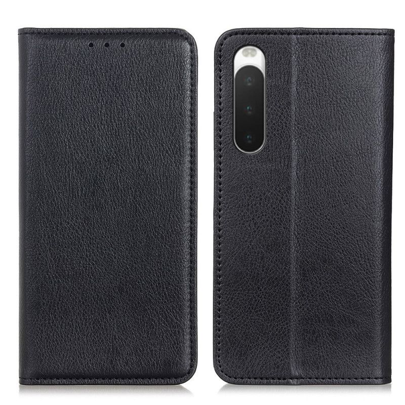 Flipové Puzdro Sony Xperia 10 IV Kožené Puzdro Litchi Štiepaná Koža