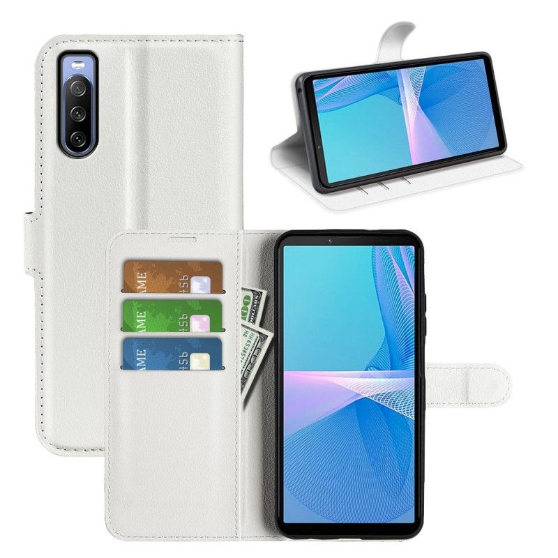 Kožené Puzdro Sony Xperia 10 IV Klasická Liči Z Umelej Kože