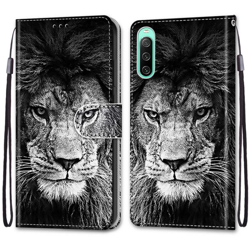 Kožené Puzdro Sony Xperia 10 IV Lanyard Lion