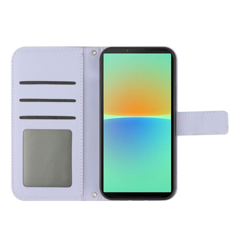 Kožené Puzdro Sony Xperia 10 IV Slnečnicový A Ramenný Popruh