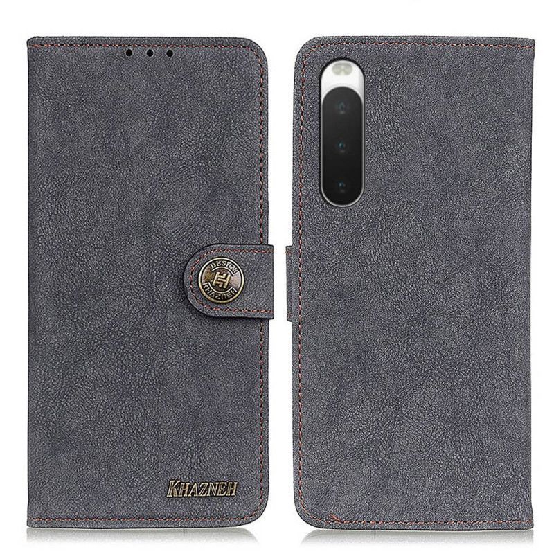 Kožené Puzdro Sony Xperia 10 IV Vintage Khazneh Štiepaná Koža