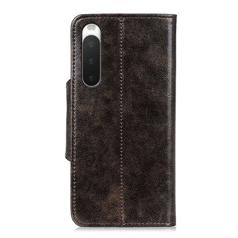 Kožené Puzdro Sony Xperia 10 IV Zapínacie Tlačidlo