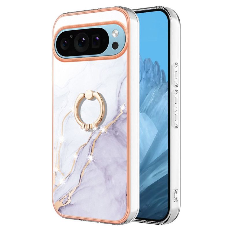 Kryt Na Google Pixel 9 Pro Podporný Krúžok V Štýle Mramoru