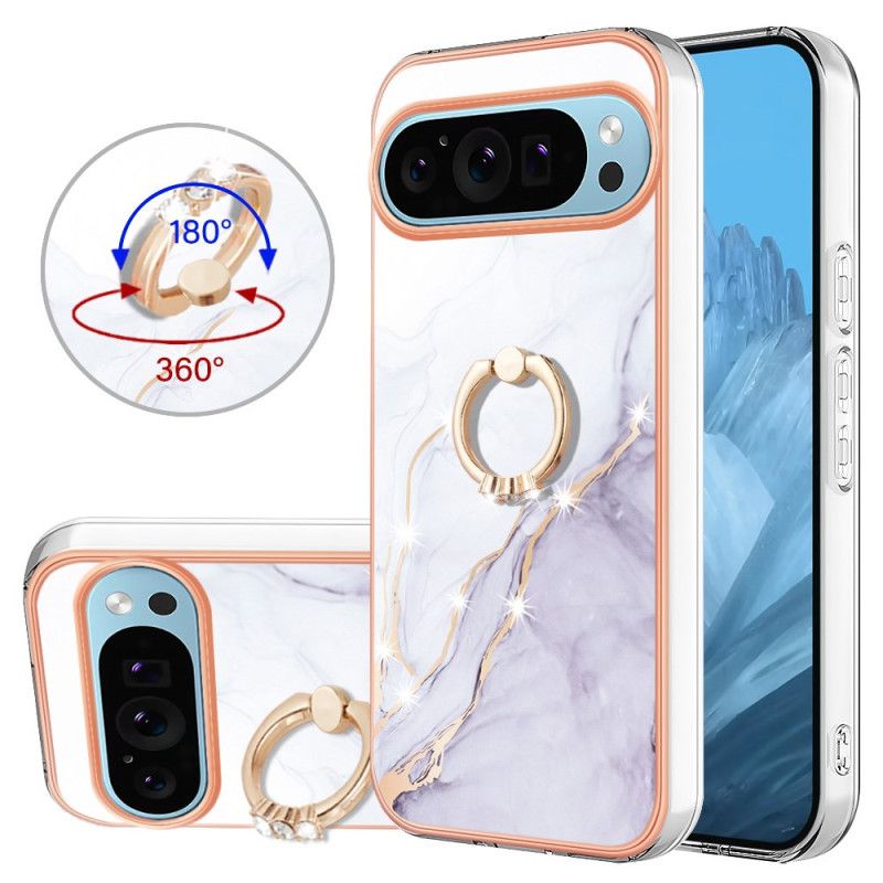 Kryt Na Google Pixel 9 Pro Podporný Krúžok V Štýle Mramoru