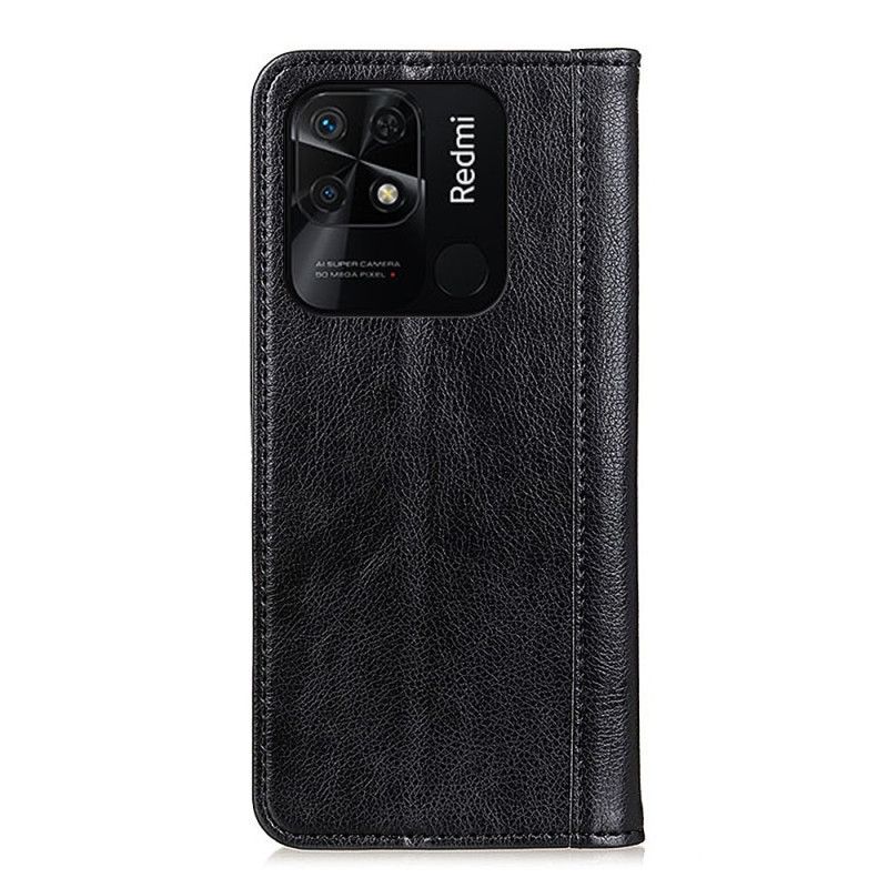 Flipové Puzdro Xiaomi Redmi 10C Kožené Puzdro Farebné Prevedenie Delená Koža