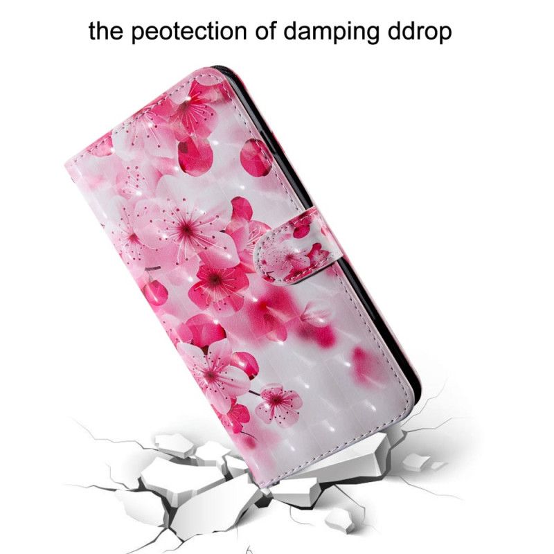 Kožené Puzdro Xiaomi Redmi 10C Popruhové Kvety