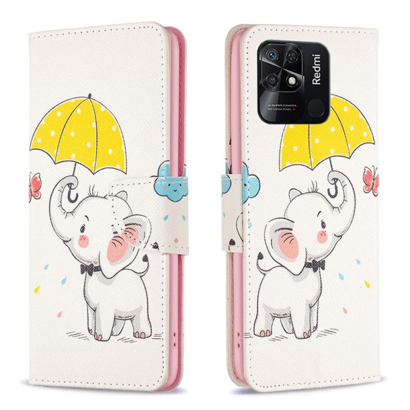 Kožené Puzdro Xiaomi Redmi 10C Sloní Dáždnik