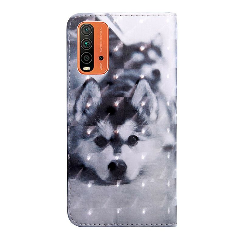Peňaženkový Kryt Xiaomi Redmi 9T Čiernobiely Pes