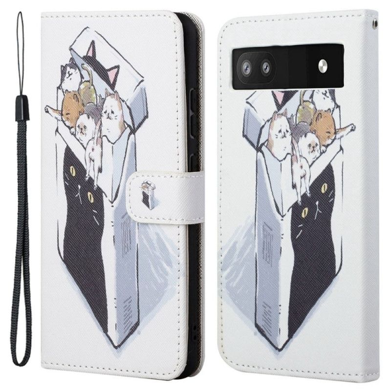 Kožené Puzdro Google Pixel 6A Tangá Cats