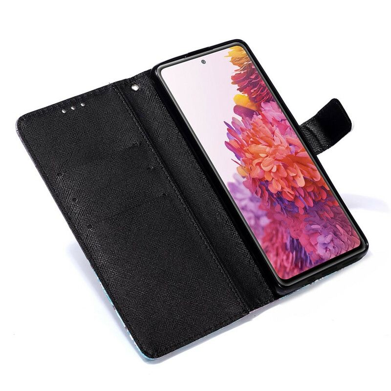 Peňaženkový Kryt Samsung Galaxy S20 FE Kvetinová Lebka