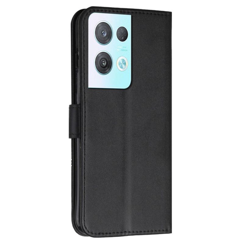 Kožené Puzdro Oppo Reno 8 Pro Remienok S Geometrickým Koženým Efektom