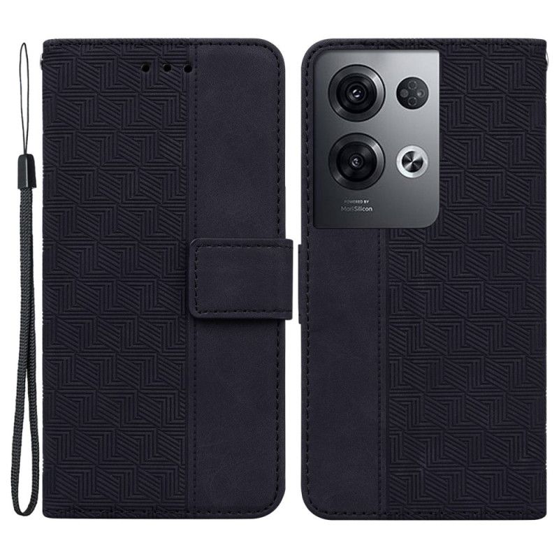 Kožené Puzdro Oppo Reno 8 Pro Remienok Vzor