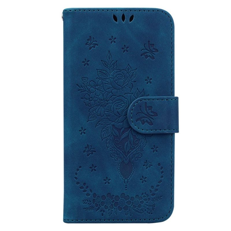 Kožené Puzdro Oppo Reno 8 Pro Strappy Ruže A Motýle