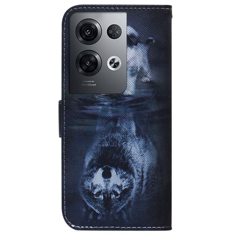 Kožené Puzdro Oppo Reno 8 Pro Strappy Šteňa Sen