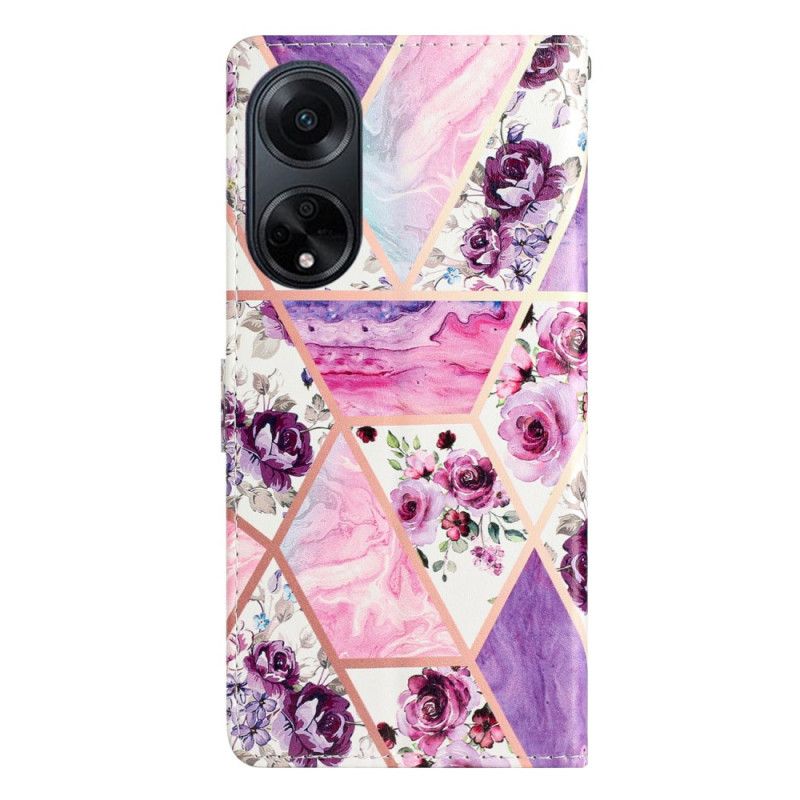 Puzdro Na Oppo A98 5g Fialové Kvety S Remienkom