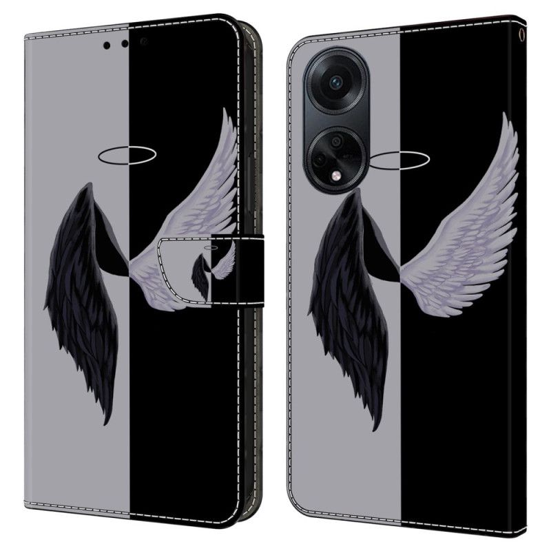 Puzdro Oppo A98 5g Čierne A Biele Krídla