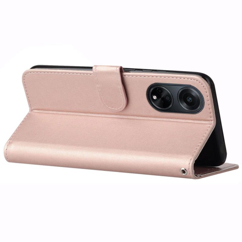 Puzdro Oppo A98 5g Kožený Efekt S Remienkom