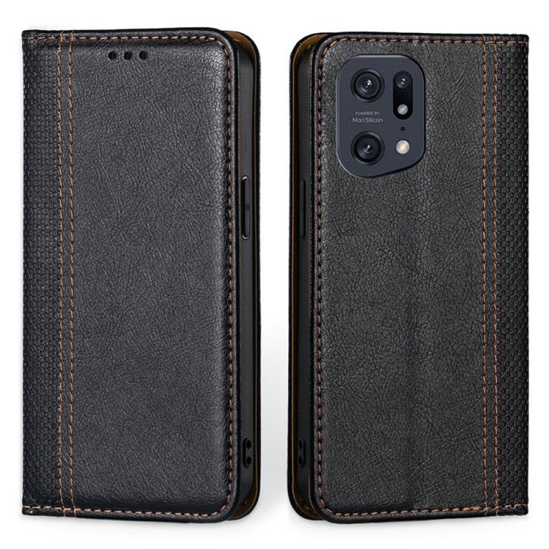Flipové Puzdro Oppo Find X5 Pro Kožené Puzdro Vintage Kožený Efekt