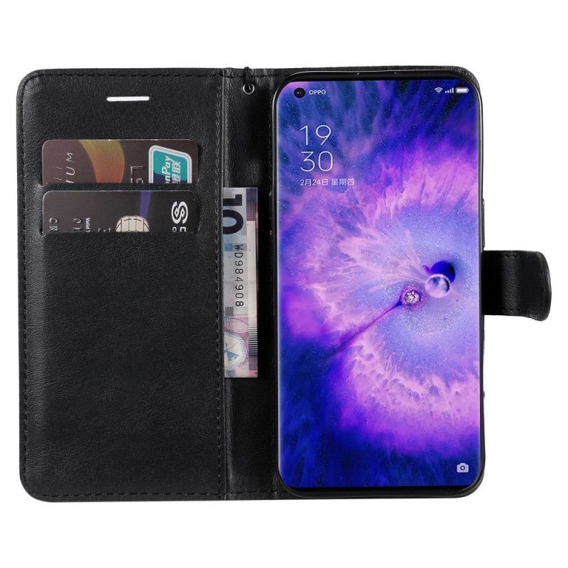Flipové Puzdro Oppo Find X5 Pro Obyčajné S Popruhom