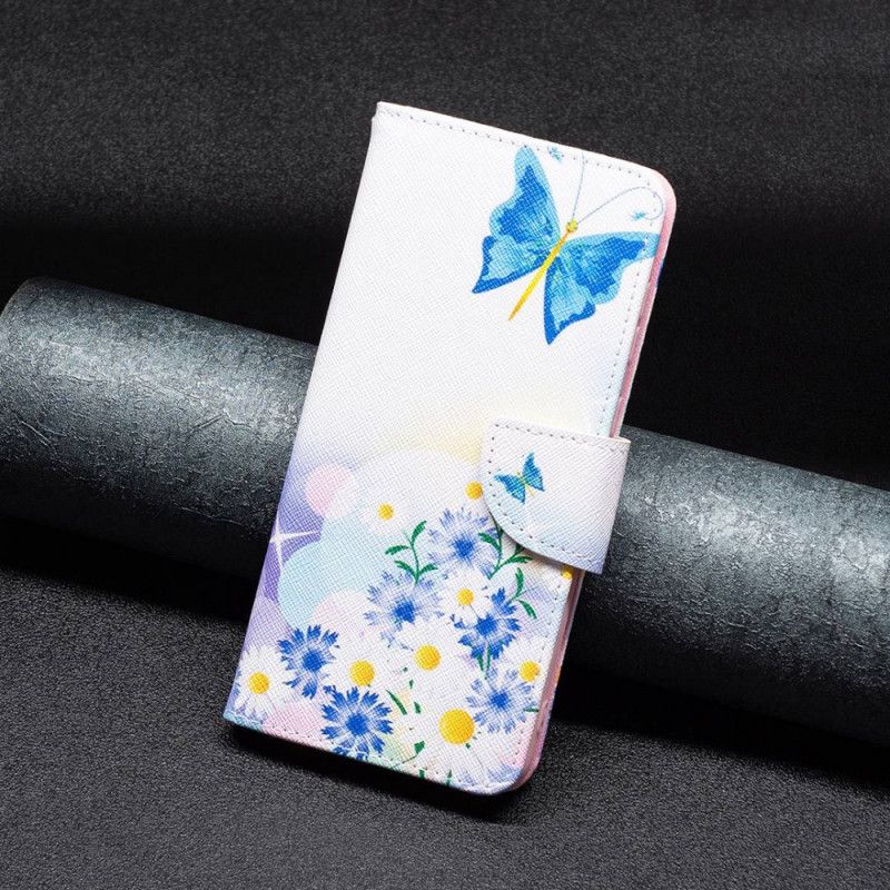 Kožené Puzdro Oppo Find X5 Pro Akvarelové Motýle