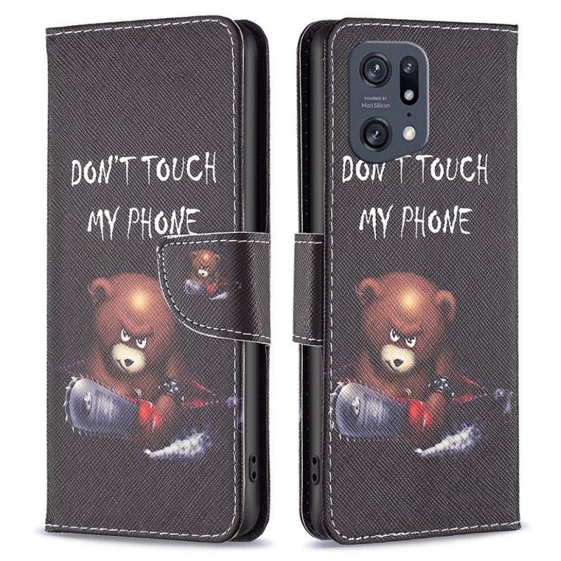 Kožené Puzdro Oppo Find X5 Pro Nebezpečný Medveď