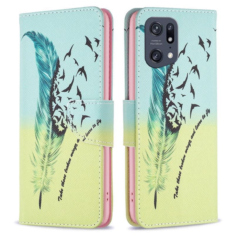 Kožené Puzdro Oppo Find X5 Pro Perie