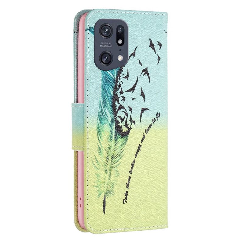 Kožené Puzdro Oppo Find X5 Pro Perie