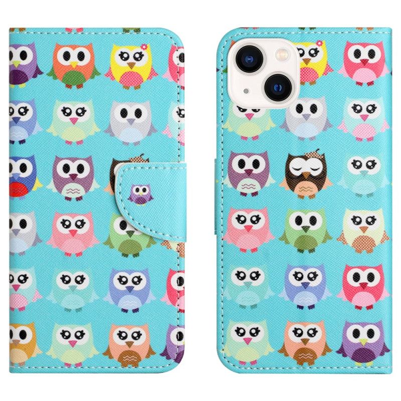 Kožené Puzdro iPhone 15 Kmeň Sovy
