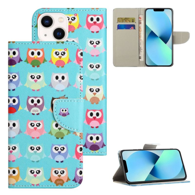 Kožené Puzdro iPhone 15 Kmeň Sovy