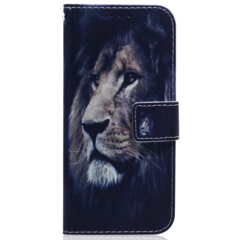Kožené Puzdro iPhone 15 Snívajúci Lev