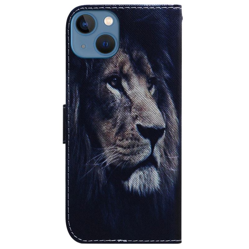 Kožené Puzdro iPhone 15 Snívajúci Lev