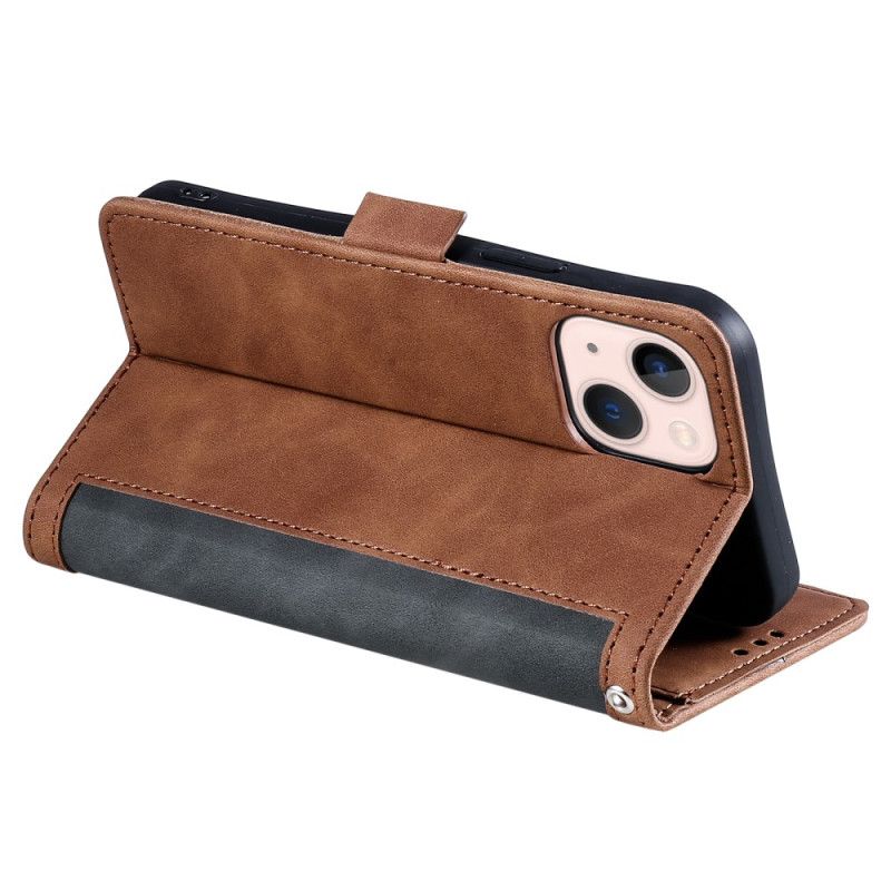 Peňaženkový Kryt iPhone 15 Vintage Štýl