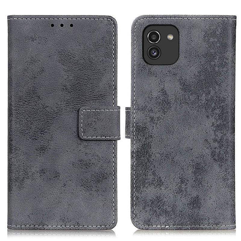Kožené Puzdro Samsung Galaxy A03 Vintage Kožený Efekt