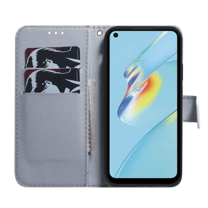 Kožené Puzdro Oppo Reno 8 Akvarelový Pes So Šnúrkou