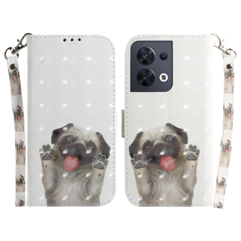 Kožené Puzdro Oppo Reno 8 Mops So Šnúrkou