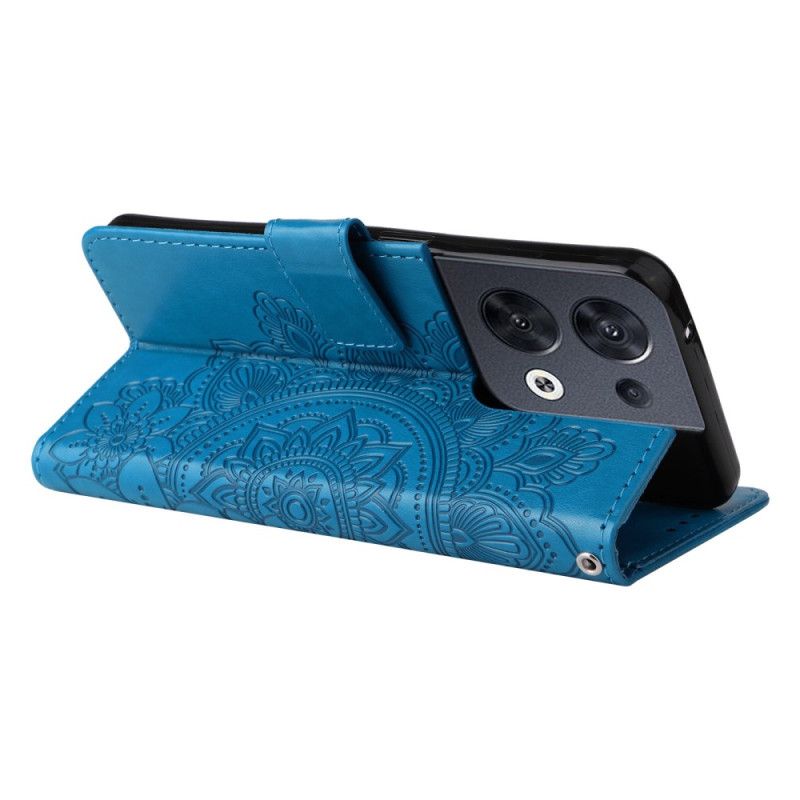 Kožené Puzdro Oppo Reno 8 Strappy Kvetinová