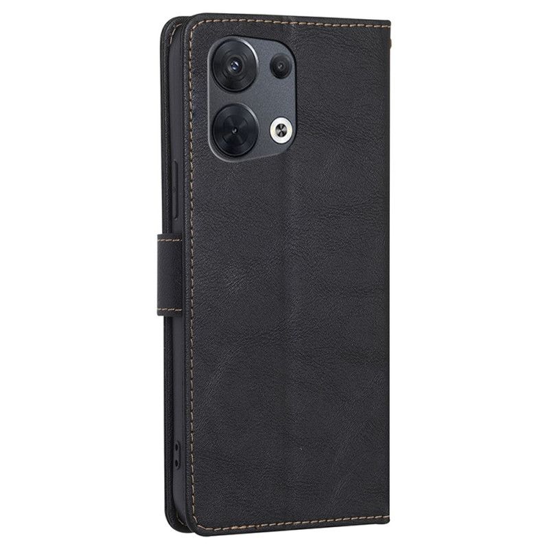 Peňaženkový Kryt Oppo Reno 8 Opálená Umelá Koža