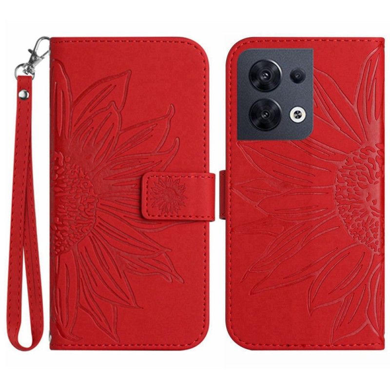 Peňaženkový Kryt Oppo Reno 8 Strappy Slnečnica